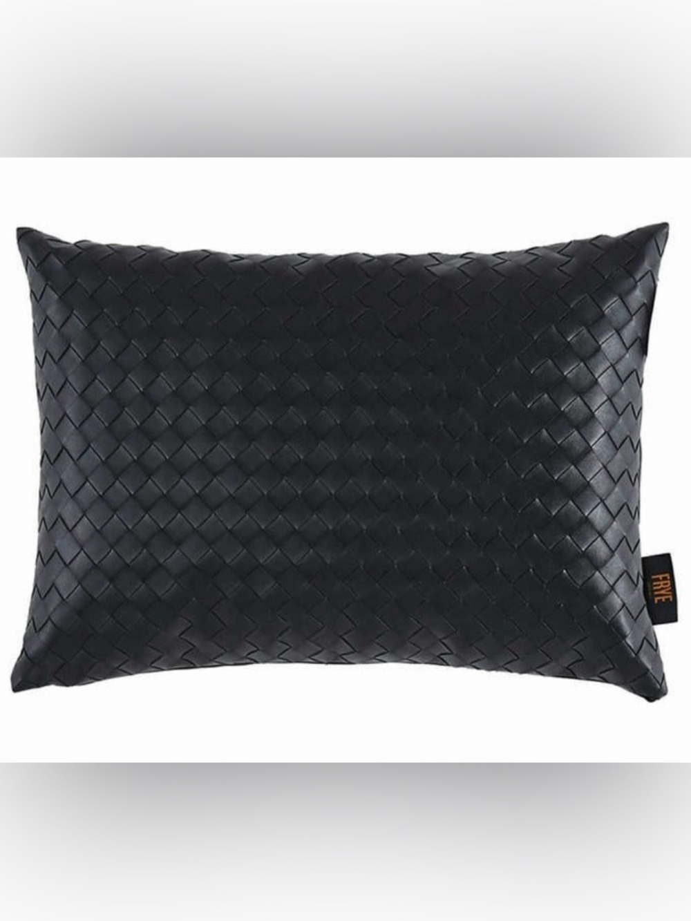 FRYE Black Basketweave Faux Leather
Throw Pillow